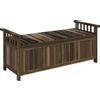 Outsunny Panca da giardino 2 posti con contenitore e braccioli, 128.5x52x53.5 cm, carbonizzato | Aosom Italy