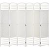 HOMCOM Paravento pieghevole a 6 pannelli in corda di carta, 160x170 cm, bianco | Aosom Italy