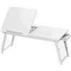HOMCOM Tavolino da letto pieghevole e regolabile con piano inclinabile per laptop, bianco | Aosom Italy
