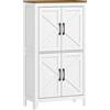 HOMCOM Armadio da bagno stretto con ante stile fienile e 4 ripiani, 60x30x110 cm, bianco | Aosom Italy