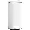 HOMCOM Pattumiera da cucina 30 L a pedale con coperchio ammortizzato e fermo apertura, crema | Aosom Italy