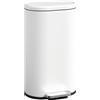 HOMCOM Pattumiera da cucina 30 L a pedale con coperchio soft-close, bianco crema | Aosom Italy