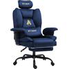 Symino Sedia Gaming con Poggiapiedi, Reclinabile 150°, Braccioli Regolabili in Altezza, Rivestimento in Microfibra Traspirante, Portata 150 kg