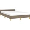 vidaXL Giroletto senza Materasso Tortora 120x200 cm Tessuto