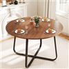 Suuiwau Tavolo da pranzo rotondo, 120 cm, in legno di noce, moderno, per cucina, soggiorno, sala da pranzo, terrazza, cortile, caffetteria, ufficio e altri luoghi