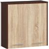 AKORD | Mobile Alto da Bagno FIN W30 a 1 Anta | Armadio a Muro Sospeso | Porta con Montaggio a Destra o a Sinistra | 30 x 60 x 22,5 cm | Peso 18 kg | Wengé | Rovere Sonoma