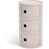 Kartell Componibili Bio, Mobile Contenitore 3 Elementi, Panna