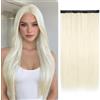 Sofeiyan Extension Capelli a Clip,50 cm Bianco Beige Extension Capelli Lisci con Argento Tinsel Capelli,Posticci Colorati Monopezzo per Tutta la Testa,Posticci Sintetici per Donne Quotidiano Feste