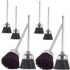 ABOOFAN Spazzola Unghie per Pulizia Punte Fresa, 8 Pezzi in Metallo | Mini Accessorio per Manicure, Set Nero Setole Resistenti, per Scuola e Salone