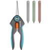 Gardena Set Forbici da Cucina FreshCut: per il Taglio di Precisione di Erbe Aromatiche, Frutti di Bosco o Fiori, Lame 47 mm in Acciaio Inox, con Cappuccio di Sicurezza e Cartellini per Erbe (12212-36)