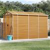 Generico Casetta da giardino marrone chiaro 191x300x198 cm in acciaio zincato,Casa e Giardino,Prato e giardino,Vita all'aperto,Strutture da esterno,Casette da giardino-3188277
