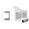 TOOLPORT 4x6m Gazebo Pieghevole PES 800 con Laterali (finestre panoramiche), Professional 50mm Alluminio, Bianco