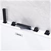 LOIRIIC Rubinetto per vasca da bagno a 5 fori, moderno LED Waterfall per vasca da bagno, colore nero, con bordo vasca da bagno, 3 posizioni, intercambiabile, per vasca da bagno, hotel, SPA