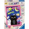 Ravensburger - CreArt Kids 18 x 24 cm - Numero d'Arte - Gatto Nero - Edizione Gesso - Kit di Pittura con Numeri - a Partire dai 9 Anni - 12023232