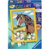 Ravensburger - CreArt Kids 13x18 cm - Numero artistico - Cavallo e sole - Kit di pittura con numeri - A partire da 7 anni - 12023045