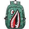 FANDARE Motivo Squalo Zaino scolastico Leggero Ergonomico 0,3kg Zainetti per bambini Zainetto Scuola Cartella Zaini Elementare Zaini da Viaggio per Ragazza Ragazzo Adolescente Zaini Casual
