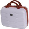BERTOO Firenze Valigia rigida da viaggio in ABS bianco per cosmetici e trucchi con tracolla per trolley (33x27x17cm)