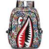 FANDARE Motivo Squalo Zaino scolastico Leggero Ergonomico 0,3kg Zainetti per bambini Zainetto Scuola Cartella Zaini Elementare Zaini da Viaggio per Ragazza Ragazzo Adolescente Zaini Casual