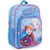 PERLETTI Zainetto Bambina Colorato Principesse Anna Elsa - Disney Frozen 2 con Pratica Tasca Frontale per Asilo - Cartella Scuola Materna Elementare Rosa e Lilla - 36x25x12 cm (Azzurro)
