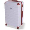 BERTOO Firenze 3XL Valigia rigida grande in ABS con ruote piroettanti, 4 ruote rimovibili e lucchetto a combinazione - Bianco