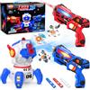 VATOS Set Laser Tag Ricaricabile da 2 Pezzi con Proiettore e 3 Carte Obiettivo, Giocattolo Pistola Laser 2-in-1 per Interni ed Esterni, Blaster Infrarossi con Schermo LED per Bambini e Ragazzi dai 6+