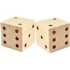 ERINGOGO Dadi di Legno Grandi 7cm 2 Pezzi Puntini Grandi e Angoli Arrotondati per Giochi da Tavolo e Bambini in Legno Khaki