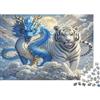 BNKJTFHZGLDQ Drago cinese blu Tigre bianca Puzzle 1000 Pezzi Puzzle per Adulti Scena fantasy mistica Gioco di Puzzle Relax Casa Famiglia Regalo 38x26cm/1000pcs
