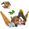 MorisMos Grande peluche pterosauro - 95 cm - Mamma in pterodattilo con 3 peluche per bambini - Dinosauro volante realistico - Per bambini amanti degli animali selvatici