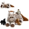 MorisMos Grande cavallo di peluche XXL, 45 cm, mamma con 3 bambini Kawaii, cavalli di peluche realistici giganti morbidi, regalo per bambini, compleanno, Natale, decorazione