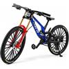 Generisch Modellino decorativo di bicicletta, scala 1:6, modello di mountain bike, giocattolo per dita e mountain bike, mini biciclette pieghevoli (blu-39)