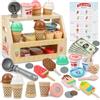 KidMigo Gelateria per bambini, in legno - 36 pezzi, giocattolo per il gelato, gelateria in legno dai 3 anni, giocattolo per il gelato per bambini, accessori per la cucina dei bambini