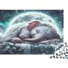 5M3D7C8V Elefante Addormentato Fantasia Ragazza Puzzle 1000 Pezzi Gioco di Puzzle 1000 Pezzi Scena Notturna Lunare Carta per Adulti Relax Famiglia Regalo 38x26cm/1000pcs