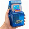 Silvergear® Mini Arcade Retro 240 Giochi - Console Arcade 8 Bit Portatile | Pieghevole & Smontabile | Illuminazione LED | 9.4×9.4×10.4 cm | Trasparente Blu