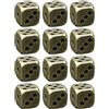 ERINGOGO Dadi in Ottone e Design Unico Elegante Vintage con Angoli Arrotondati 12 Pezzi Dadi da Gioco da Tavolo con Stile Retrò per Feste Poker