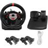 XTevu Volante da gioco 180 gradi, racing USB con pedali, Plug and Play Compatibile con Xbox 360 PC PS3 Switch