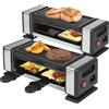 Profi Cook ProfiCook® Raclette per 2 persone, espandibile fino a 8 persone, include 4 padelle e 4 spatole, mini raclette, rivestimento antiaderente, set da 2 pezzi, 2 x 350 W, PC RG 1324