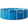 Intex 28242ND 4.57m x 1.22m Metal Frame Pool Set (Includes Filter Pump, Safety Ladder, Ground Cloth, Pool Cover)