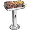 TLGREEN Barbecue a colonna in acciaio inox, Barbecue da esterno 52*32*84cm, Con griglia cromata, Cassetto cenere e ventilazione, Altezza regolabile in 3 posizioni, per Outdoor, Camping, BBQ, Spiagge