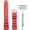 WRISTARMOR Cinturino di ricambio da uomo in resina per Compatibile con Casio AE-1100w SGW-300H AE-1000w AE-1200 W-218H impermeabile sport Watch strap (fibbia rossa argento)