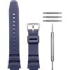 WRISTARMOR Cinturino di ricambio per orologio da uomo in resina per Compatibile con Casio AE-1100w SGW-300H AE-1000w AE-1200 W-218H impermeabile sport Watch cinturino (blu scuro fibbia argento)