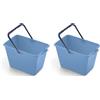 Mery | Mini Cubo | Cubo Multiuso | Secchio per la Pulizia | Polipropilene | Impugnatura Anatomica | 4 Litri | Blu | Misure: 27,5Lx18,5Wx16H cm (Confezione da 2)