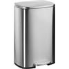 Relaxdays Pattumiera da Cucina a Pedale, Cestino 50 L, Secchio Estraibile, Coperchio Silenzioso, Acciaio Inox, Argento