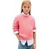 Tommy Hilfiger Bambina Pullover Pointelle Cable con Scollo Rotondo, Rosa (Tropical Blush), 6 Anni
