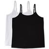 Amazon Essentials Canottiera da donna (disponibile in taglie forti), confezione da 2, nero/bianco, 3XL Plus