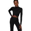 Trendyol Signore Dritto Manica Lunga Sottile La Camic, Nero, XS