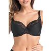 Teyli Reggiseno Contenitivi Morbidi per Donna - Reggiseni Taglie Forti con Finitura in Pizzo - Reggiseni Minimizer Riducenti Nero 8E