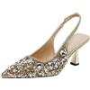 Generic Décolleté da donna con cinturino sul retro, punta a stiletto, tacco alto, alla moda, casual, personalità, 6 cm