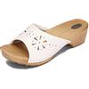 BeComfy Zoccoli da Donna in Legno Scarpe in Legno Pelle Muli con Tacco Sandali Estivi 35-41 EU (Bianco, Sistema Taglie Calzature EU, Adulto, Numero, Media, 40)