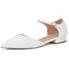 GENSHUO Scarpe Basse da Donna con Cinturino alla Caviglia, Punta Elegante, Scarpe Basse da Lavoro