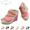 Generic Sandali con zeppa alta da donna con suola spessa casual aperta con cinturino incrociato sandali estivi eleganti larghi in spiaggia vacanze comode traspiranti per l'uso quotidiano